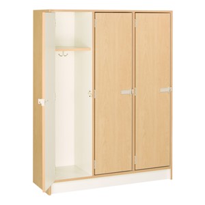60" H Three-Wide Single-Tier Lockers - Shown w/ maple finish